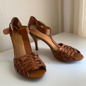 Franco Sarto Leather t-strap sandals